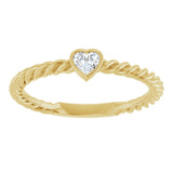 14K Yellow 1/6 CT Natural Diamond Bezel-Set Rope Ring