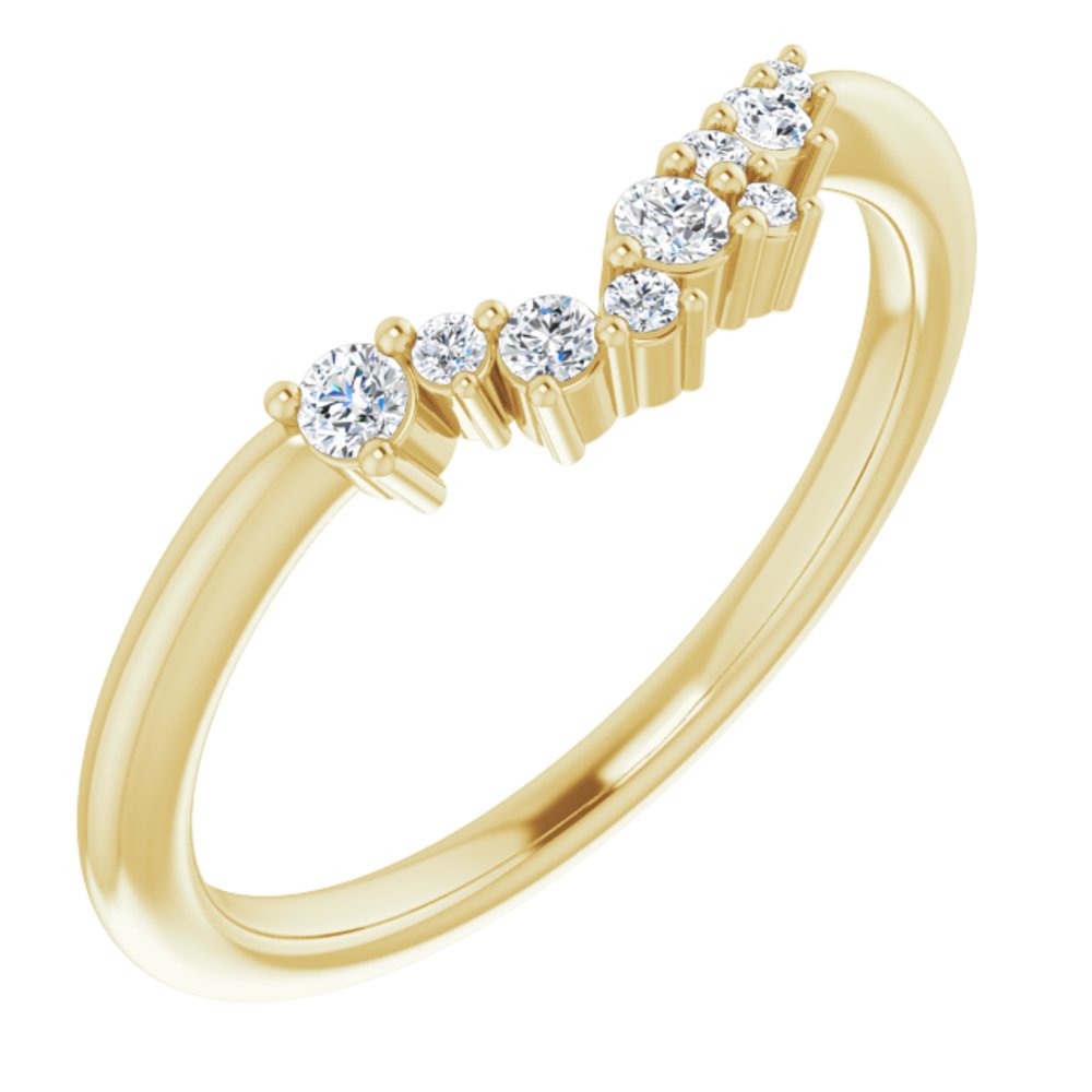 14K Yellow  1/8 CTW Natural Diamond Matching Band