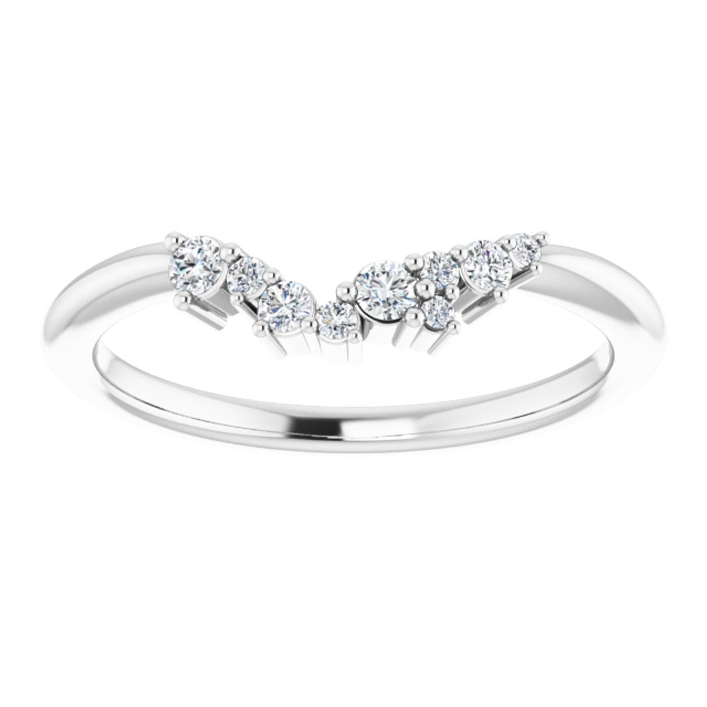 14K White  1/8 CTW Natural Diamond Matching Band