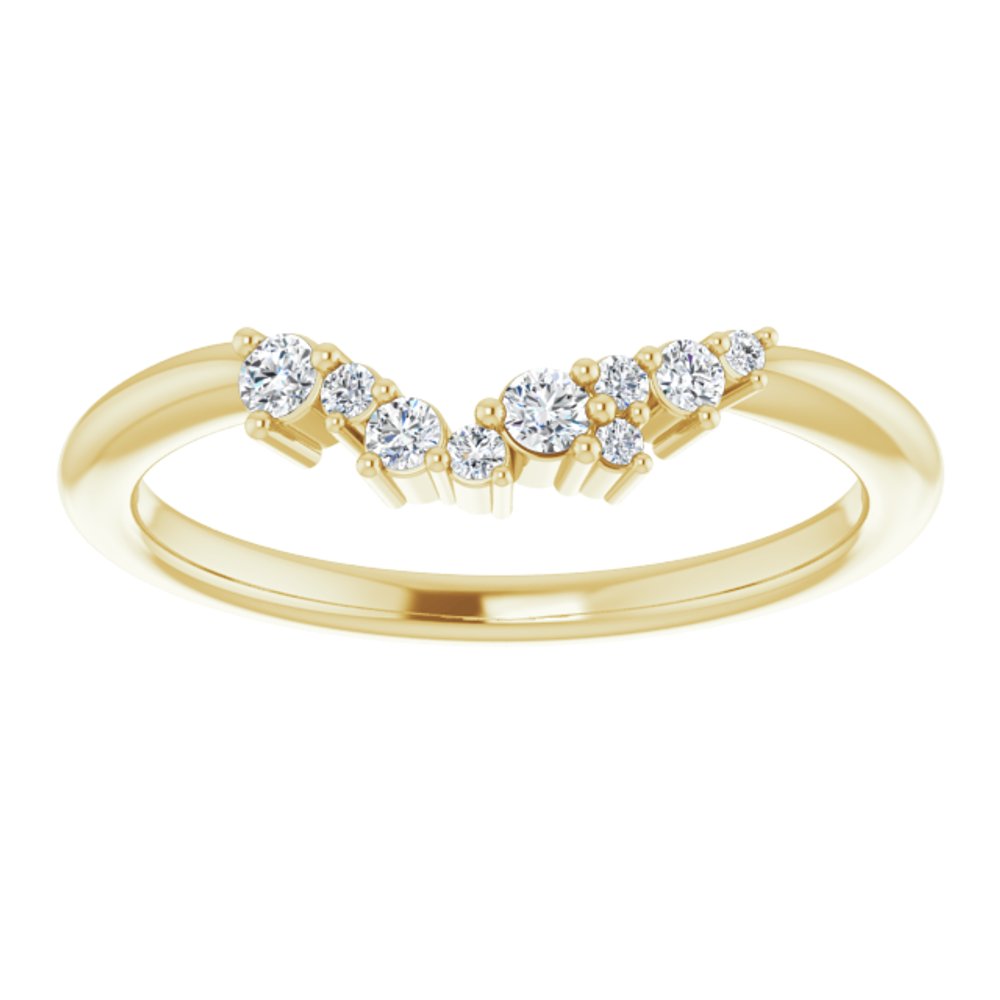 14K Yellow  1/8 CTW Natural Diamond Matching Band