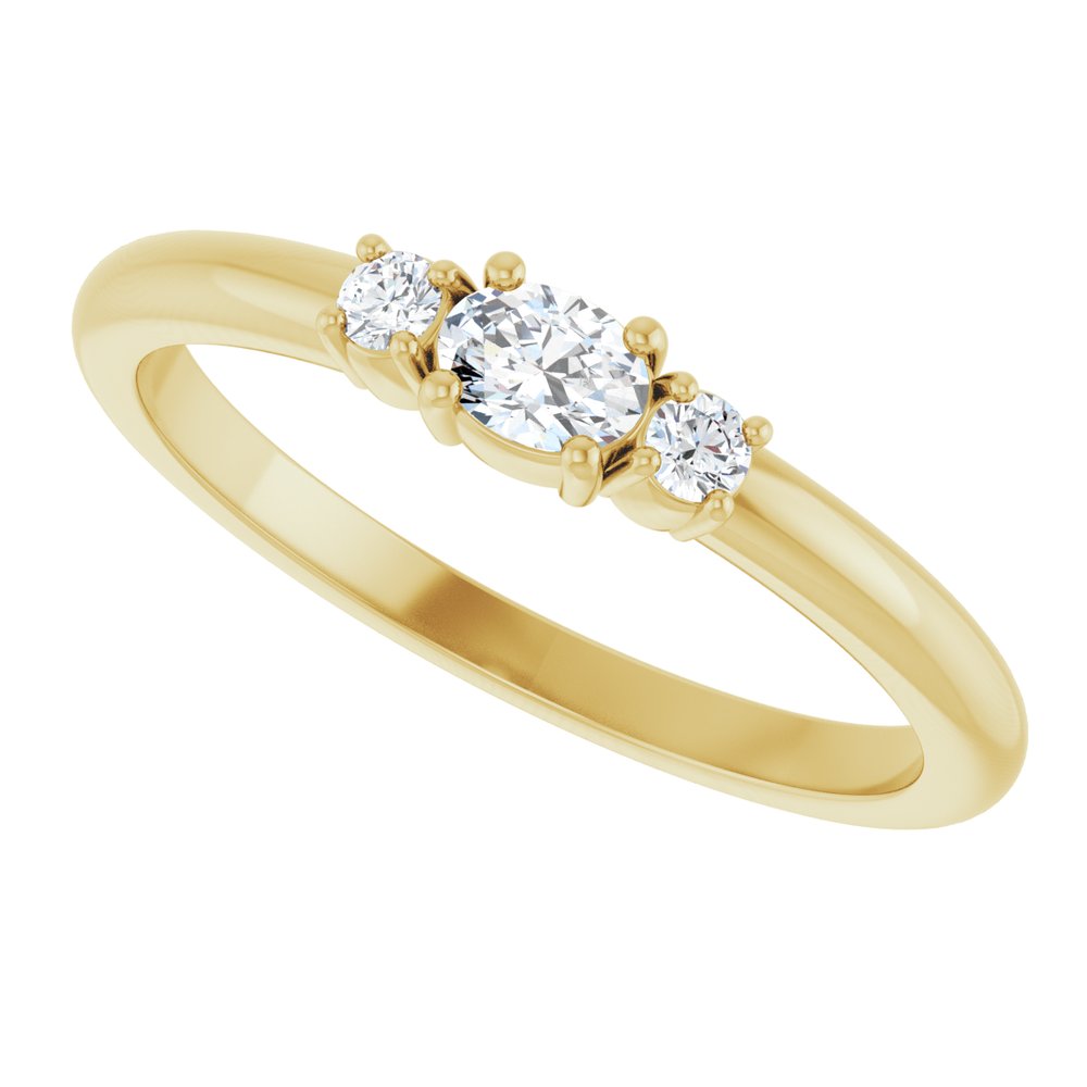 14K Yellow 1/5 CTW Natural Diamond Stackable Ring