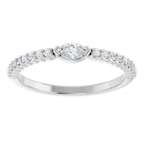 14K White 1/4 CTW Natural Diamond Stackable Ring