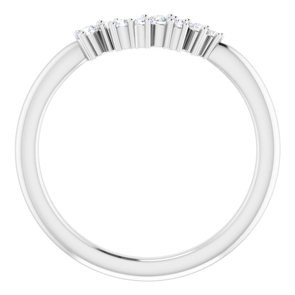 14K White  1/8 CTW Natural Diamond Matching Band