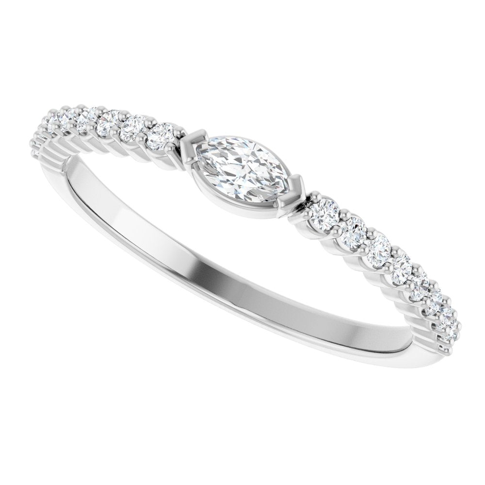 14K White Gold 1/4 CTW Natural Diamond Stackable Ring