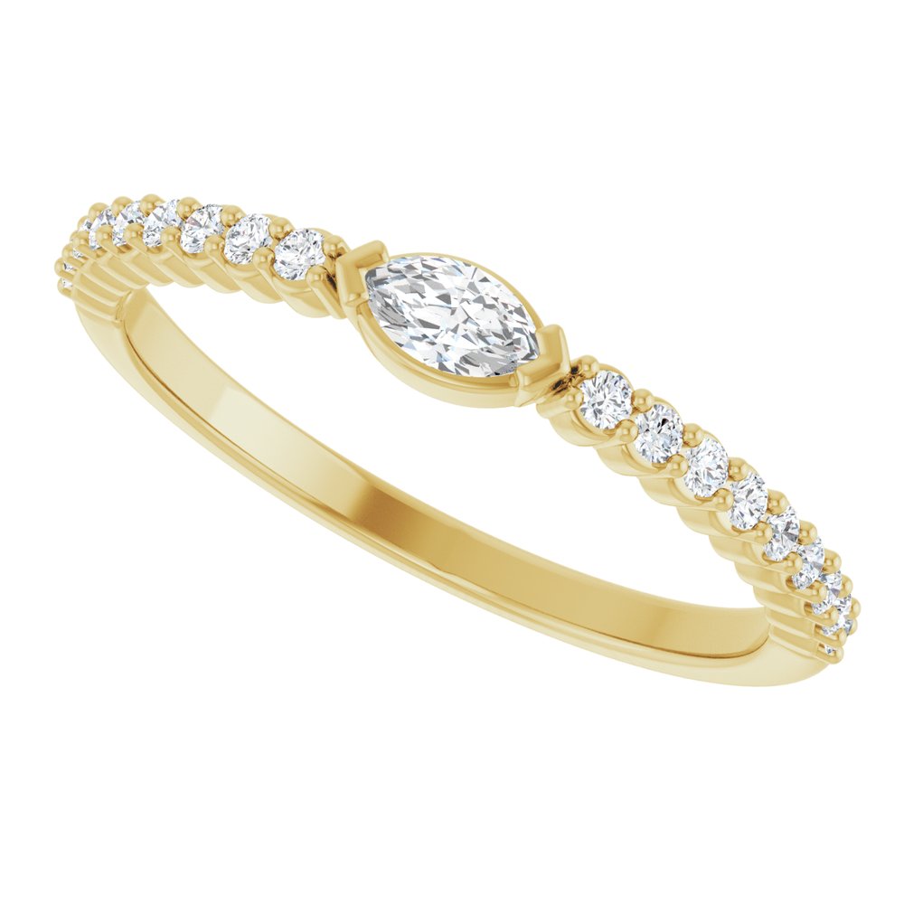 14K Yellow Gold 1/4 CTW Natural Diamond Stackable Ring