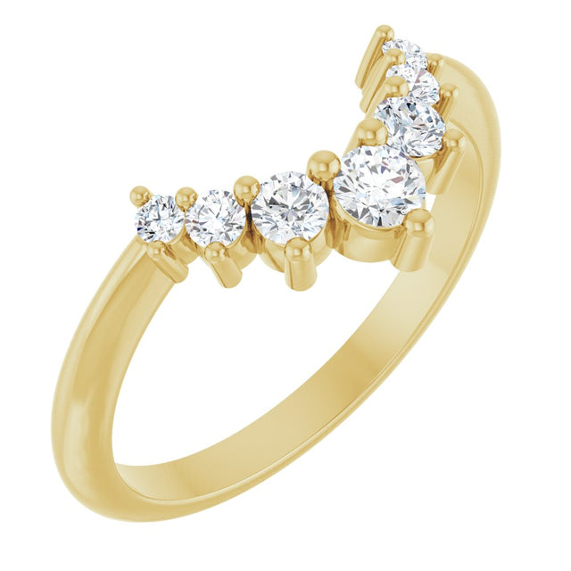 14K Yellow 1/3 CTW Lab-Grown Diamond Contour Band