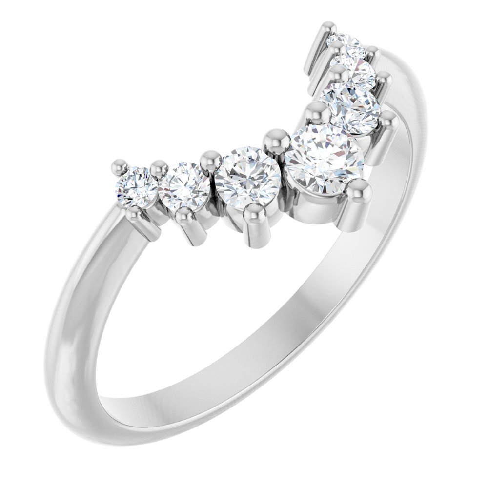 14K White Gold 1/3 CTW Lab-Grown Diamond Contour Band