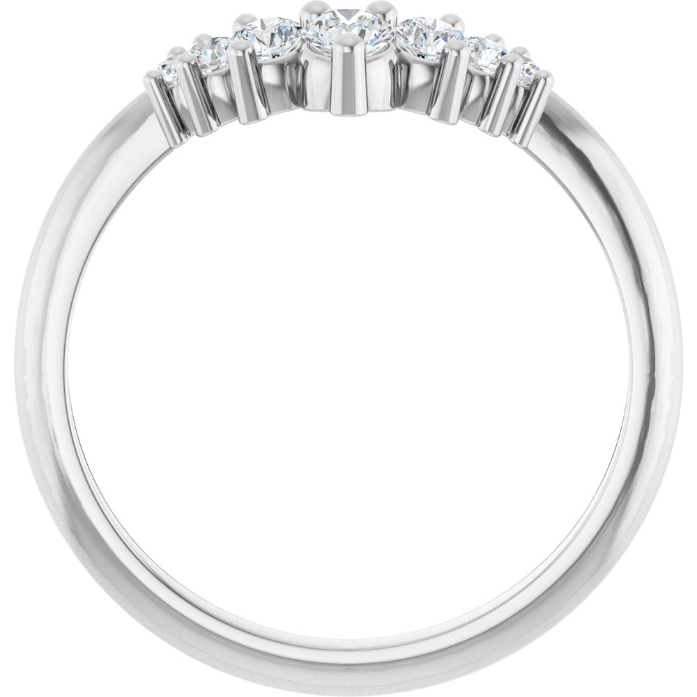 14K White 1/3 CTW Lab-Grown Diamond Contour Band