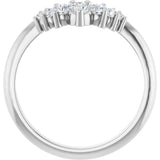 14K White Gold 1/3 CTW Natural Diamond Contour Band