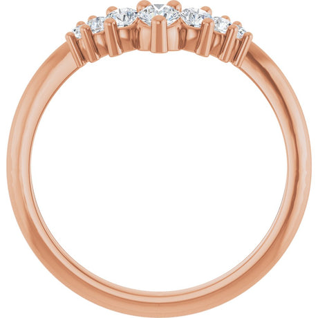 14K Rose 1/3 CTW Natural Diamond Contour Band