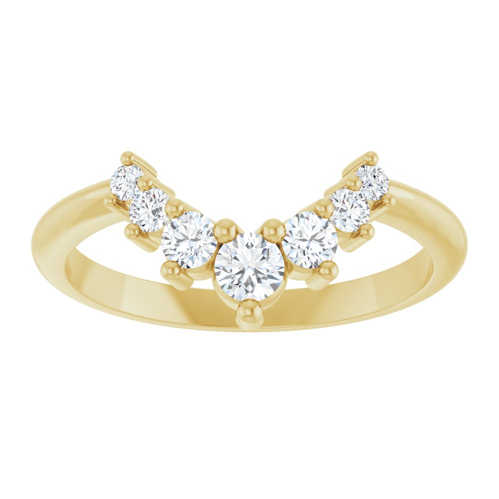 14K Yellow 1/3 CTW Lab-Grown Diamond Contour Band