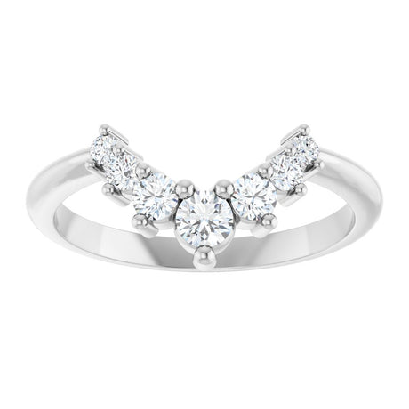 14K White Gold 1/3 CTW Natural Diamond Contour Band
