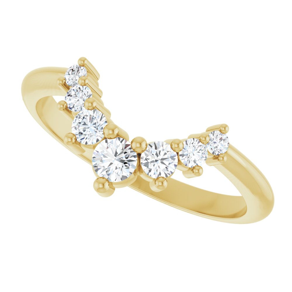 14K Yellow 1/3 CTW Lab-Grown Diamond Contour Band