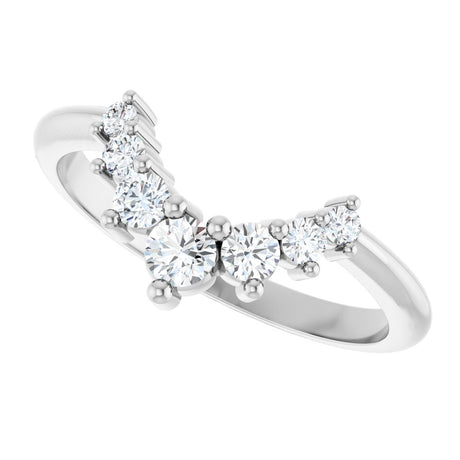 14K White 1/3 CTW Lab-Grown Diamond Contour Band