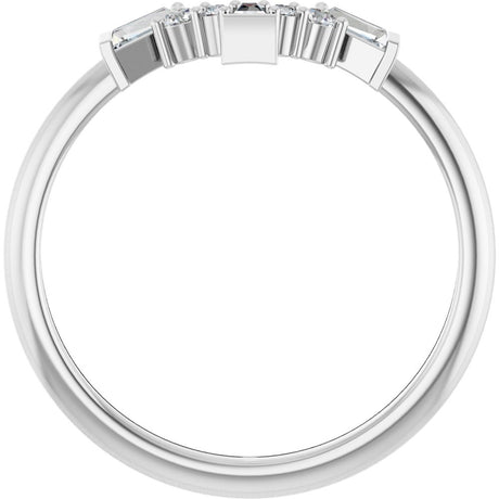 14K White 1/5 CTW Lab-Grown Diamond Contour Band