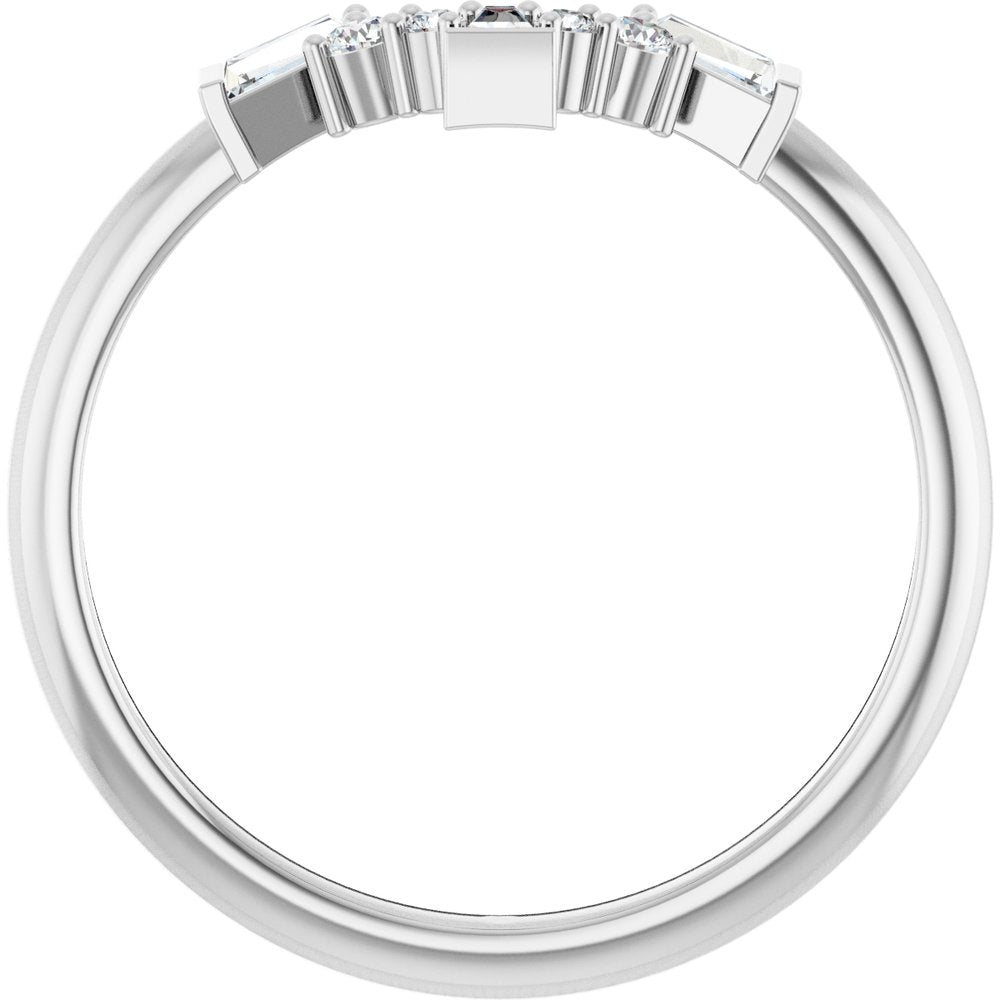 14K White 1/5 CTW Lab-Grown Diamond Contour Band