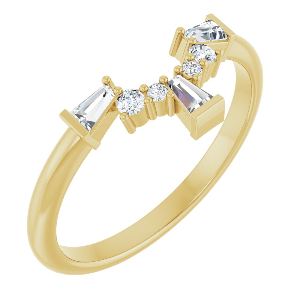 14K Yellow 1/5 CTW Lab-Grown Diamond Contour Band