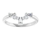 14K White 1/5 CTW Lab-Grown Diamond Contour Band