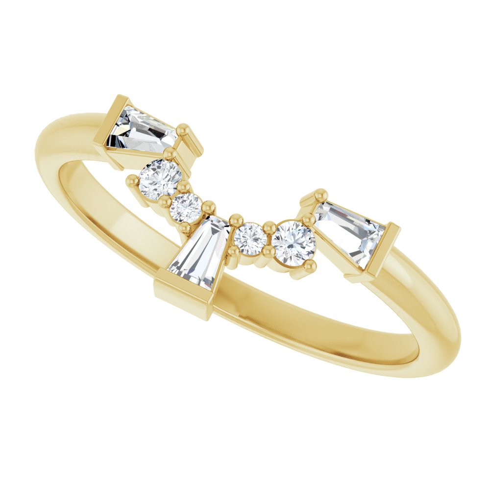 14K Yellow 1/5 CTW Lab-Grown Diamond Contour Band