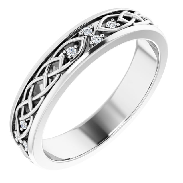 14K White Gold .06 CTW Natural Diamond Eternity Band Size 7