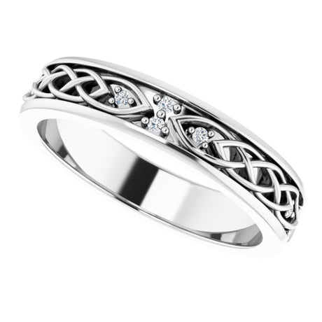 14K White Gold .06 CTW Natural Diamond Eternity Band Size 7