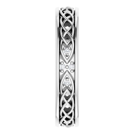 14K White Gold .06 CTW Natural Diamond Eternity Band Size 7