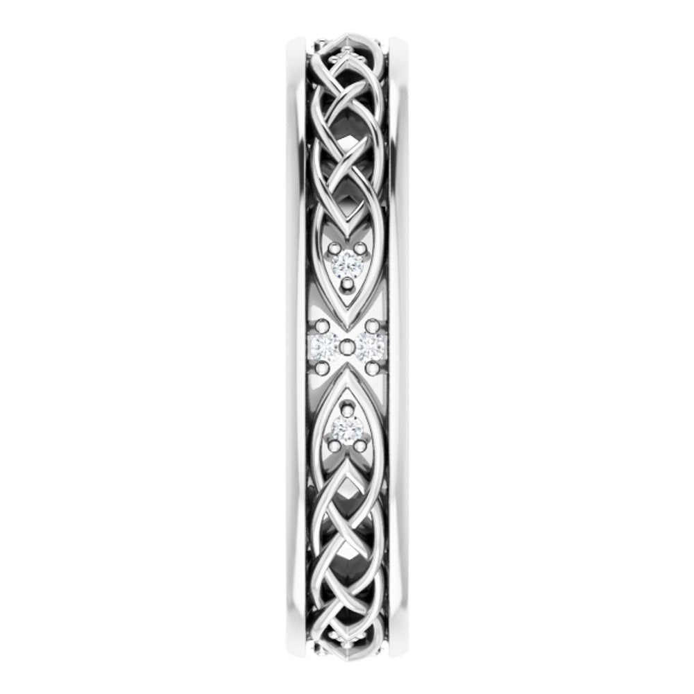 14K White Gold .06 CTW Natural Diamond Eternity Band Size 7