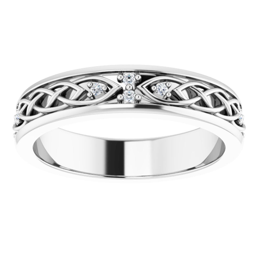 14K White .06 CTW Natural Diamond Eternity Band