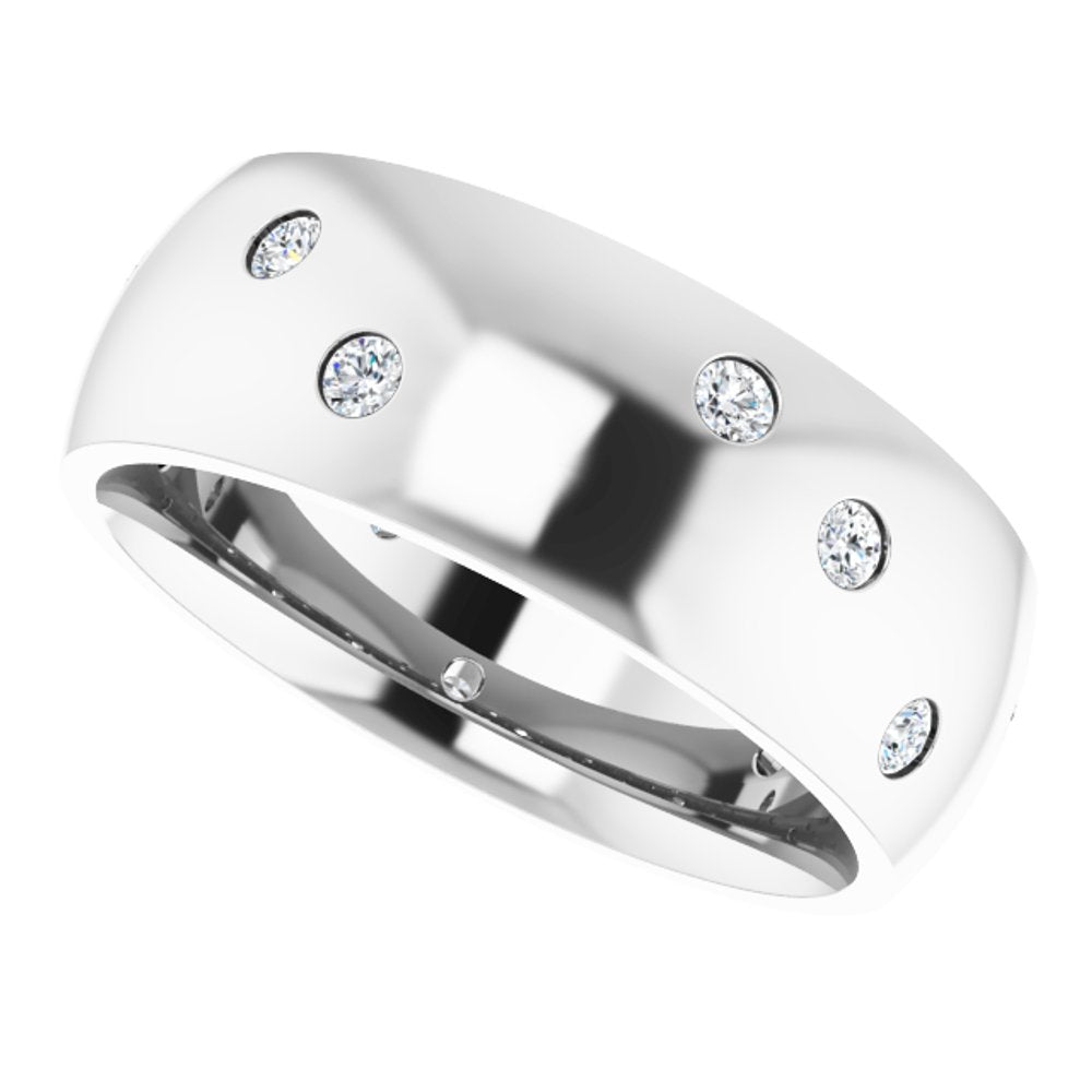 14K White 1/2 CTW Diamond Scattered Accented Band