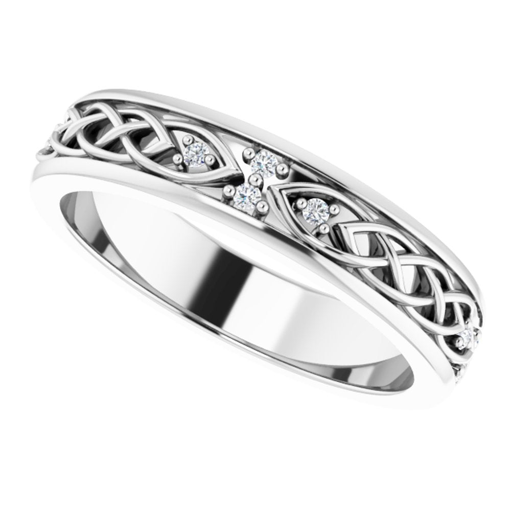 14K White .06 CTW Natural Diamond Eternity Band