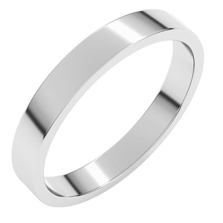 10K White 3 mm Flat Band Size 6.5