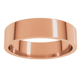 14K Rose 5 mm Flat Band Size 9
