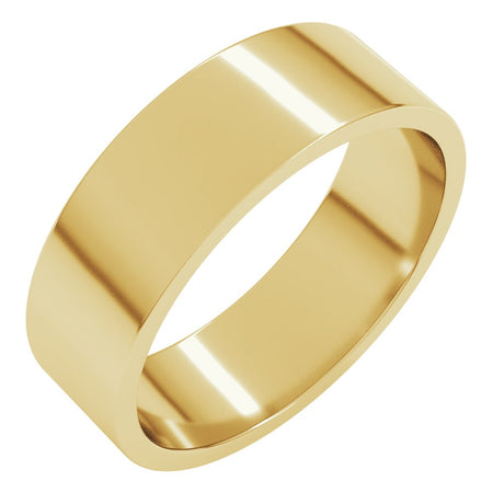 18K Yellow Gold 6 mm Flat Band Size 8