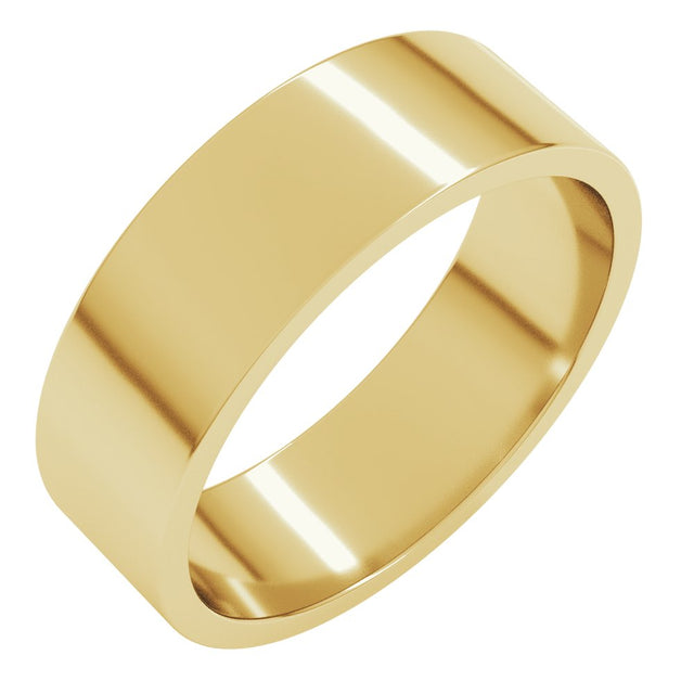 18K Yellow Gold 6 mm Flat Band Size 8