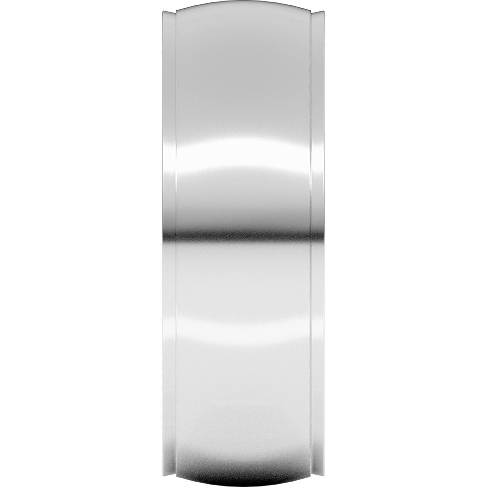 14K White 7 mm Stepped-Edge Comfort-Fit Half Round Band