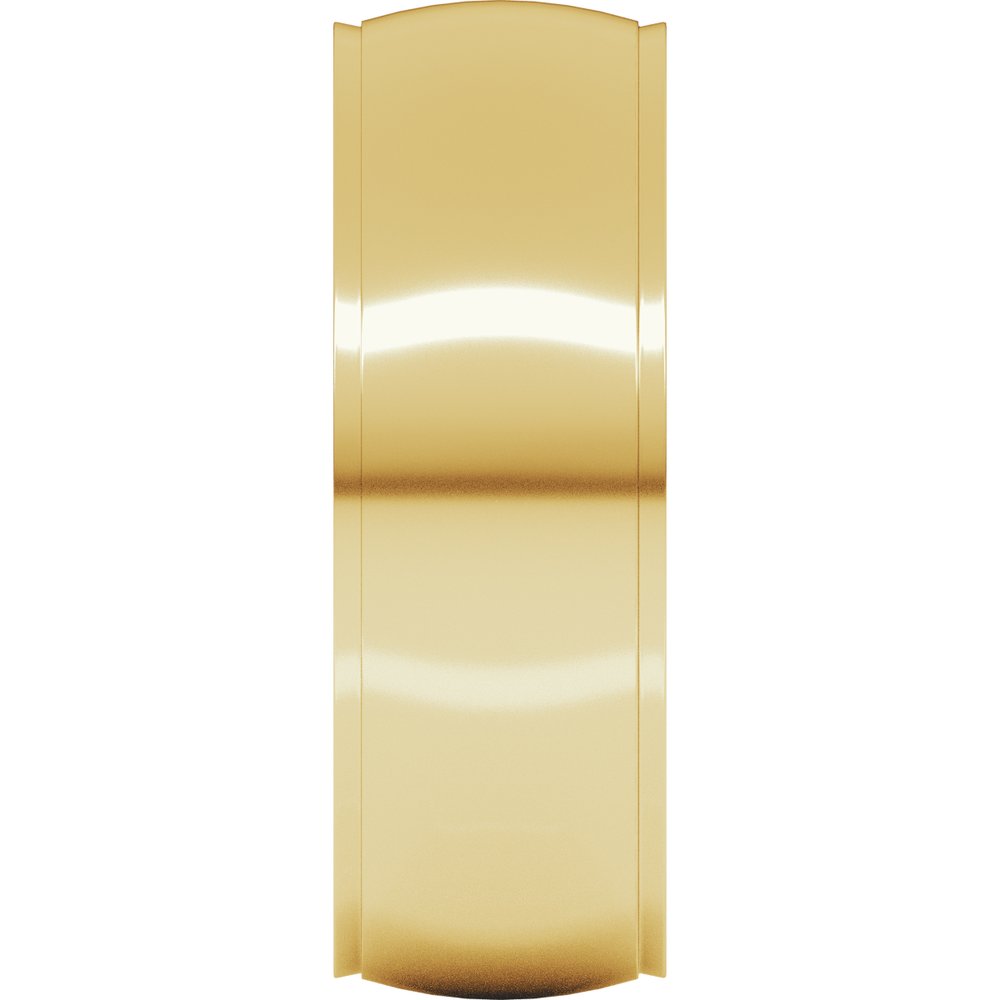 14K Yellow 7 mm Stepped-Edge Comfort-Fit Half Round Band Size 10