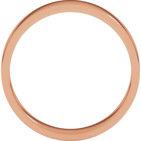 18K Rose 4 mm Flat Band Size 9.5