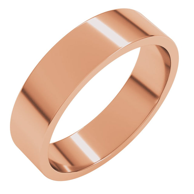 10K Rose 5 mm Flat Band Size 10