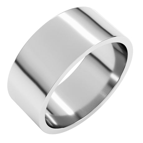 14K X1 White Gold 8 mm Flat Band Size 6.5