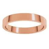 14K Rose Gold 3 mm Flat Band Size 7