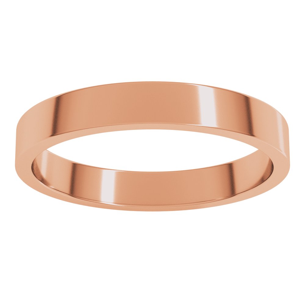 14K Rose Gold 3 mm Flat Band Size 7