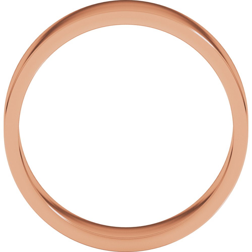 14K Rose 6 mm Flat Band Size 10