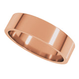 14K Rose Gold 5 mm Flat Band Size 6