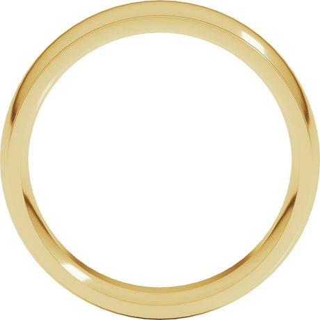 18K Yellow 7 mm Stepped-Edge Comfort-Fit Half Round Band Size 10.5