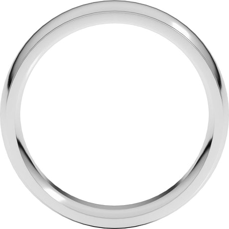 10K White 7 mm Stepped-Edge Comfort-Fit Half Round Band Size 8.5