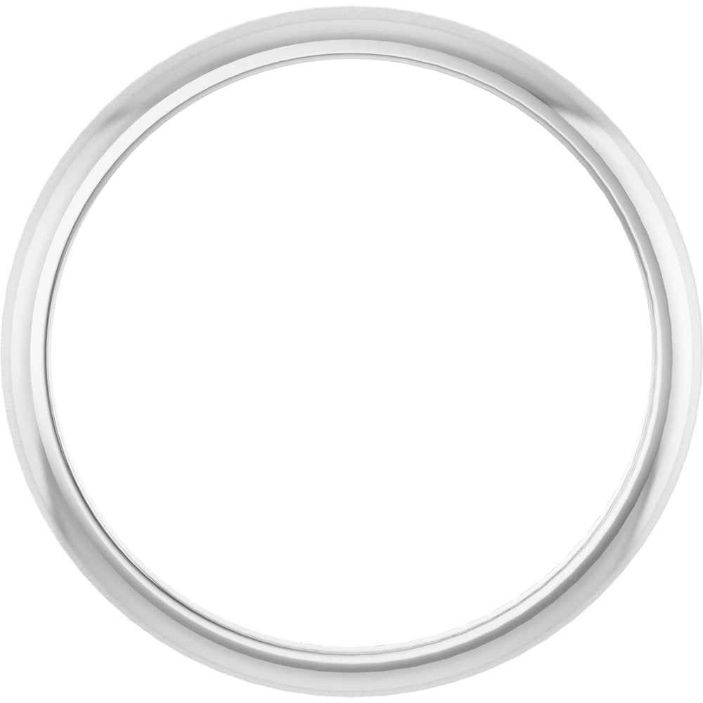 14K White Gold 2.5 mm Tapered Half Round Band Size 8