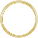 14K Yellow Gold 2.5 mm Tapered Half Round Band Size 7