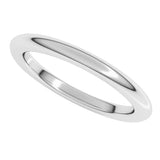 14K White Gold 2 mm Heavyweight Comfort-Fit Half Round Band Size 10