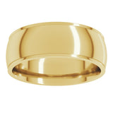 18K Yellow 7 mm Stepped-Edge Comfort-Fit Half Round Band Size 10.5