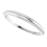 14K White Gold 2.5 mm Tapered Half Round Band Size 8